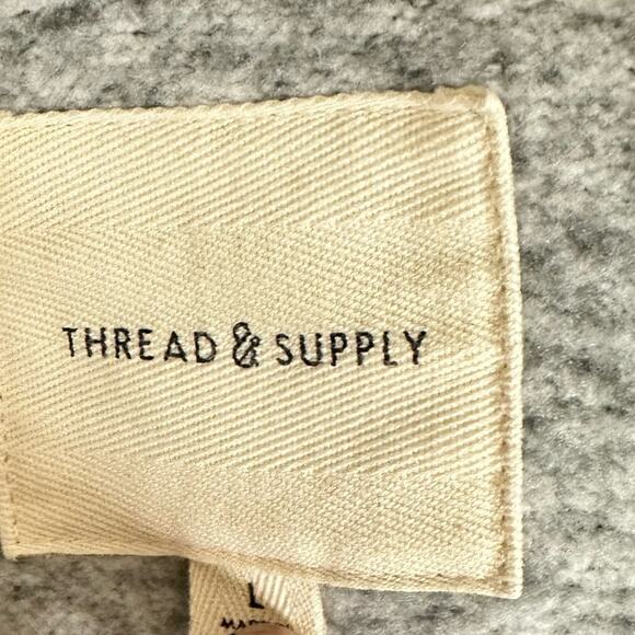 Thread & Supply Knit Shirt Jacket Shacket Heather Gray Size Large - Picture 7 of 7